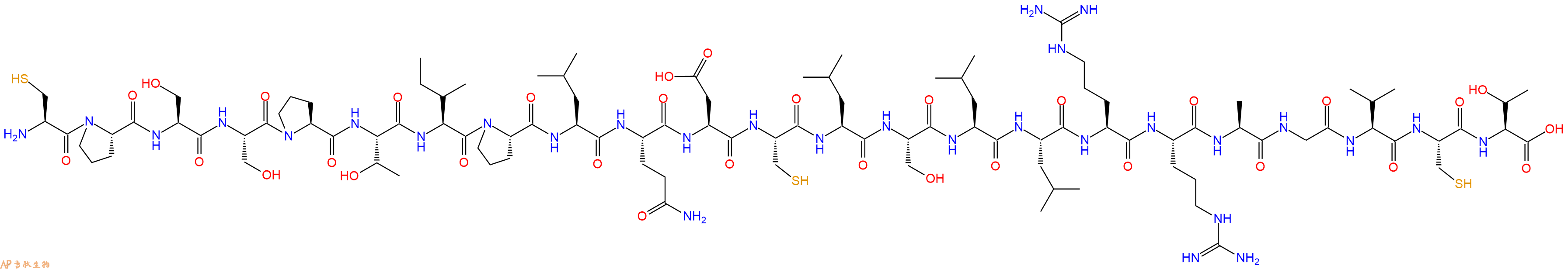 专肽生物产品H2N-Cys-Pro-Ser-Ser-Pro-Thr-Ile-Pro-Leu-Gln-Asp-Cys-Leu-Ser-Leu-Leu-Arg-Arg-Ala-Gly-Val-Cys-Thr-COOH
