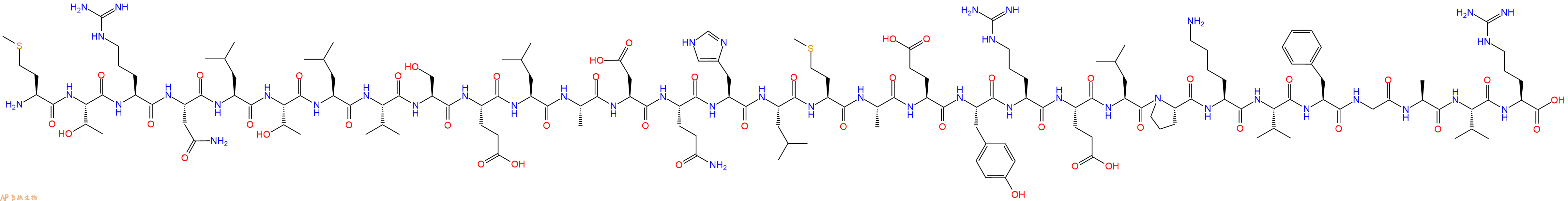 专肽生物产品H2N-Met-Thr-Arg-Asn-Leu-Thr-Leu-Val-Ser-Glu-Leu-Ala-Asp-Gln-His-Leu-Met-Ala-Glu-Tyr-Arg-Glu-Leu-Pro-Lys-Val-Phe-Gly-Ala-Val-Arg-COOH