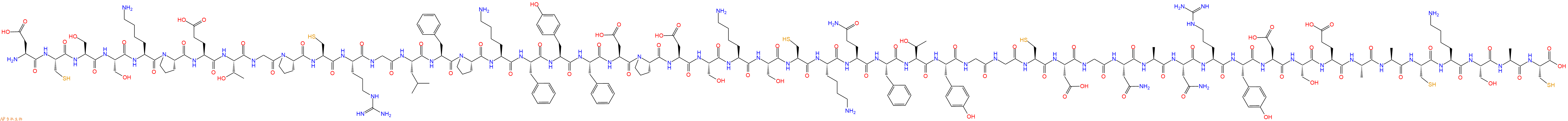 专肽生物产品H2N-Asp-Cys-Ser-Ser-Lys-Pro-Glu-Thr-Gly-Pro-Cys-Arg-Gly-Leu-Phe-Pro-Lys-Phe-Tyr-Phe-Asp-Pro-Asp-Ser-Lys-Ser-Cys-Lys-Gln-Phe-Thr-Tyr-Gly-Gly-Cys-Asp-Gly-Asn-Ala-Asn-Arg-Tyr-Asp-Ser-Glu-Ala-Ala-Cys-Lys-Ser-Ala-Cys-COOH