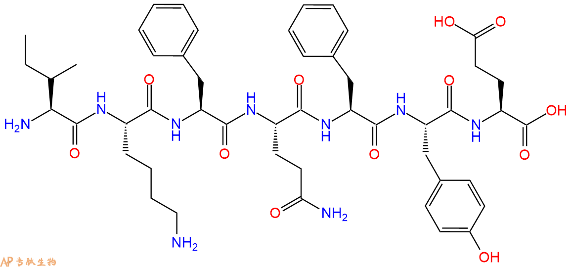 专肽生物产品H2N-Ile-Lys-Phe-Gln-Phe-Tyr-Glu-COOH