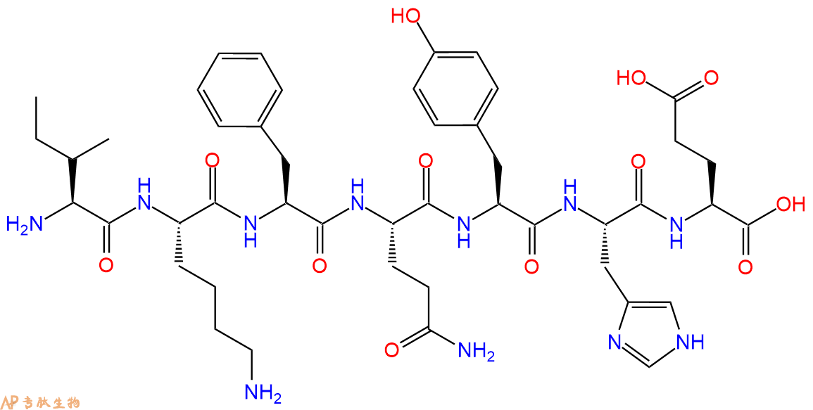 专肽生物产品H2N-Ile-Lys-Phe-Gln-Tyr-His-Glu-COOH