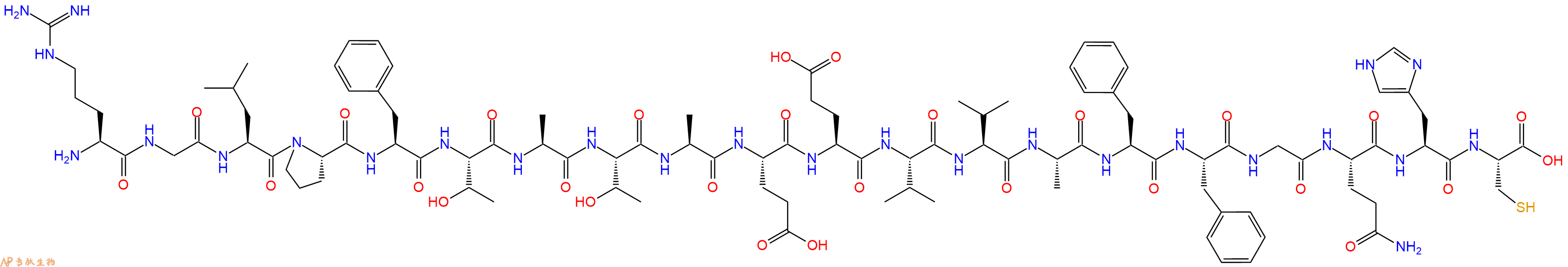 专肽生物产品H2N-Arg-Gly-Leu-Pro-Phe-Thr-Ala-Thr-Ala-Glu-Glu-Val-Val-Ala-Phe-Phe-Gly-Gln-His-Cys-COOH