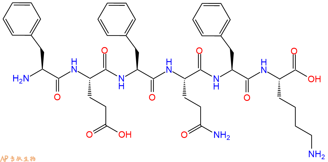 专肽生物产品H2N-Phe-Glu-Phe-Gln-Phe-Lys-COOH