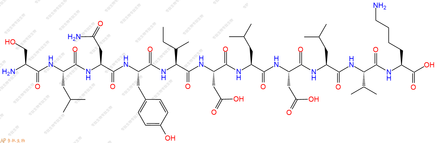 专肽生物产品H2N-Ser-Leu-Asn-Tyr-Ile-Asp-Leu-Asp-Leu-Val-Lys-COOH