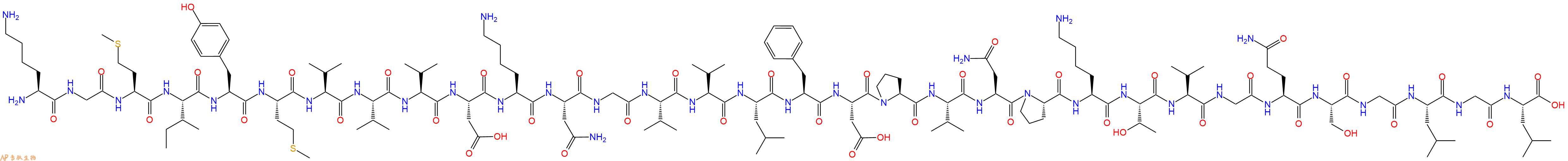 专肽生物产品H2N-Lys-Gly-Met-Ile-Tyr-Met-Val-Val-Val-Asp-Lys-Asn-Gly-Val-Val-Leu-Phe-Asp-Pro-Val-Asn-Pro-Lys-Thr-Val-Gly-Gln-Ser-Gly-Leu-Gly-Leu-COOH