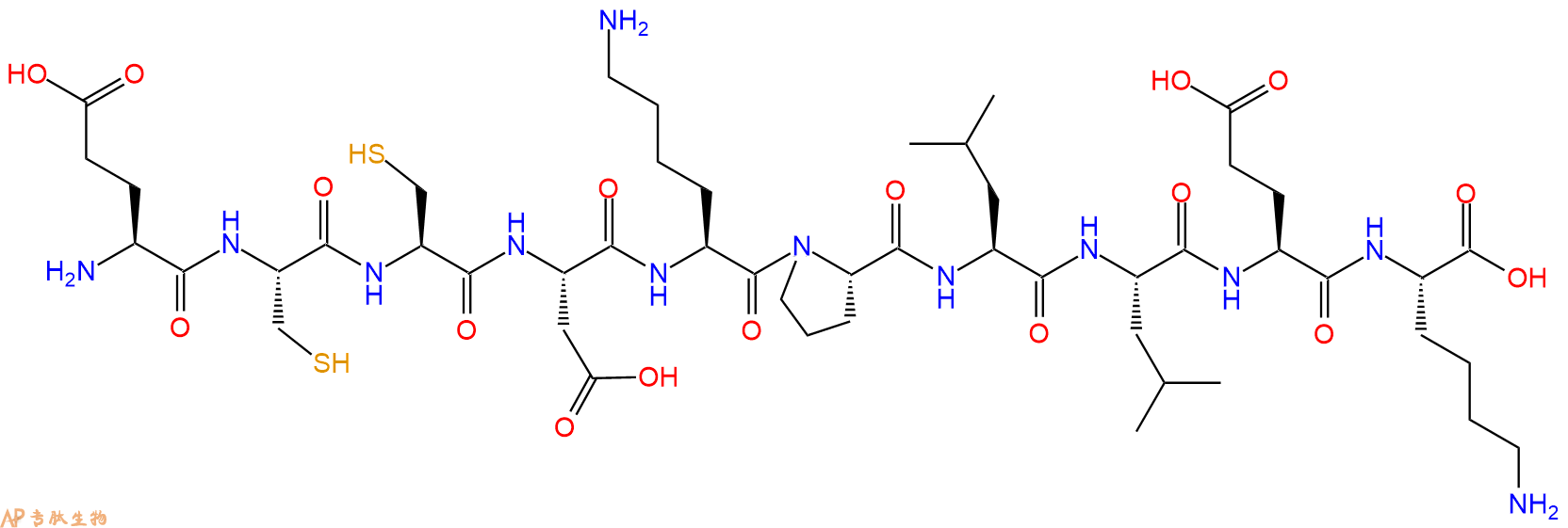 专肽生物产品H2N-Glu-Cys-Cys-Asp-Lys-Pro-Leu-Leu-Glu-Lys-COOH