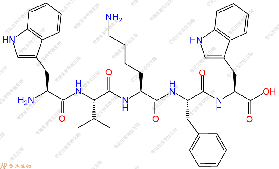 专肽生物产品H2N-Trp-Val-Lys-Phe-Trp-COOH