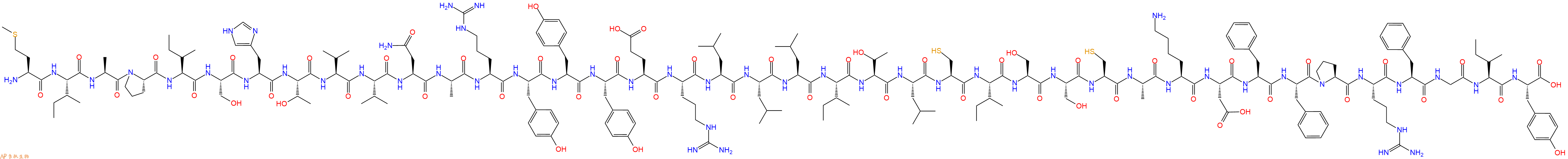 专肽生物产品H2N-Met-Ile-Ala-Pro-Ile-Ser-His-Thr-Val-Val-Asn-Ala-Arg-Tyr-Tyr-Tyr-Glu-Arg-Leu-Leu-Leu-Ile-Thr-Leu-Cys-Ile-Ser-Ser-Cys-Ala-Lys-Asp-Phe-Phe-Pro-Arg-Phe-Gly-Ile-Tyr-COOH
