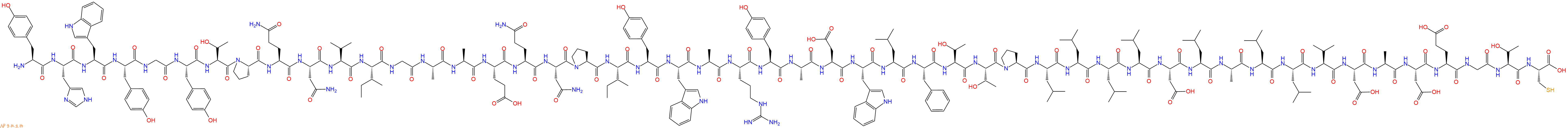 专肽生物产品H2N-Tyr-His-Trp-Tyr-Gly-Tyr-Thr-Pro-Gln-Asn-Val-Ile-Gly-Ala-Ala-Glu-Gln-Asn-Pro-Ile-Tyr-Trp-Ala-Arg-Tyr-Ala-Asp-Trp-Leu-Phe-Thr-Thr-Pro-Leu-Leu-Leu-Leu-Asp-Leu-Ala-Leu-Leu-Val-Asp-Ala-Asp-Glu-Gly-Thr-Cys-COOH