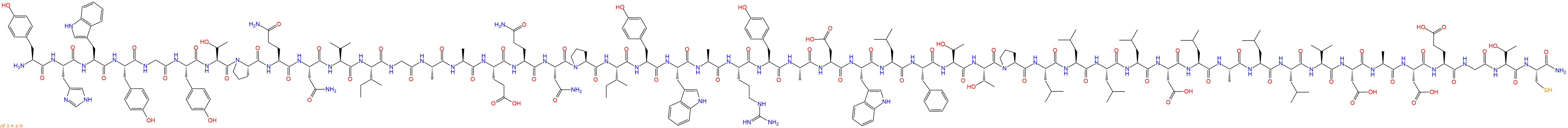 专肽生物产品H2N-Tyr-His-Trp-Tyr-Gly-Tyr-Thr-Pro-Gln-Asn-Val-Ile-Gly-Ala-Ala-Glu-Gln-Asn-Pro-Ile-Tyr-Trp-Ala-Arg-Tyr-Ala-Asp-Trp-Leu-Phe-Thr-Thr-Pro-Leu-Leu-Leu-Leu-Asp-Leu-Ala-Leu-Leu-Val-Asp-Ala-Asp-Glu-Gly-Thr-Cys-NH2