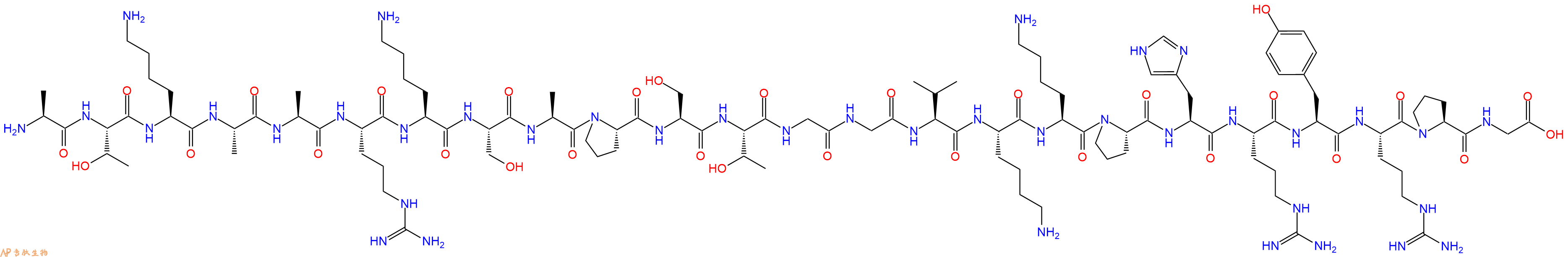 专肽生物产品H2N-Ala-Thr-Lys-Ala-Ala-Arg-Lys-Ser-Ala-Pro-Ser-Thr-Gly-Gly-Val-Lys-Lys-Pro-His-Arg-Tyr-Arg-Pro-Gly-COOH