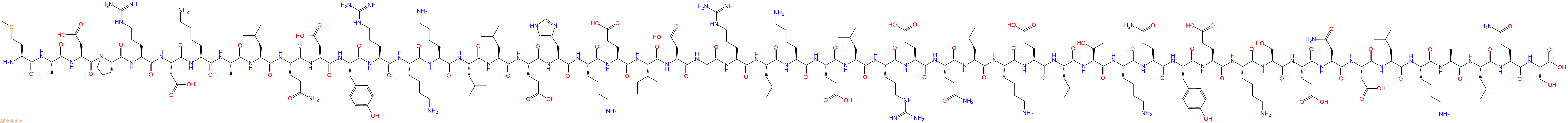 专肽生物产品H2N-Met-Ala-Asp-Pro-Arg-Asp-Lys-Ala-Leu-Gln-Asp-Tyr-Arg-Lys-Lys-Leu-Leu-Glu-His-Lys-Glu-Ile-Asp-Gly-Arg-Leu-Lys-Glu-Leu-Arg-Glu-Gln-Leu-Lys-Glu-Leu-Thr-Lys-Gln-Tyr-Glu-Lys-Ser-Glu-Asn-Asp-Leu-Lys-Ala-Leu-Gln-Ser-COOH
