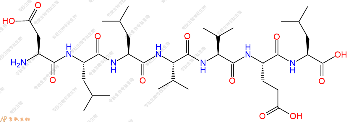 专肽生物产品H2N-Asp-Leu-Leu-Val-Val-Glu-Leu-COOH