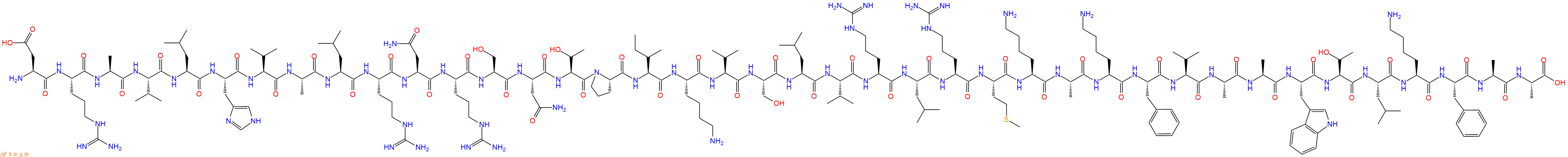 专肽生物产品H2N-Asp-Arg-Ala-Val-Leu-His-Val-Ala-Leu-Arg-Asn-Arg-Ser-Asn-Thr-Pro-Ile-Lys-Val-Ser-Leu-Val-Arg-Leu-Arg-Met-Lys-Ala-Lys-Phe-Val-Ala-Ala-Trp-Thr-Leu-Lys-Phe-Ala-Ala-COOH