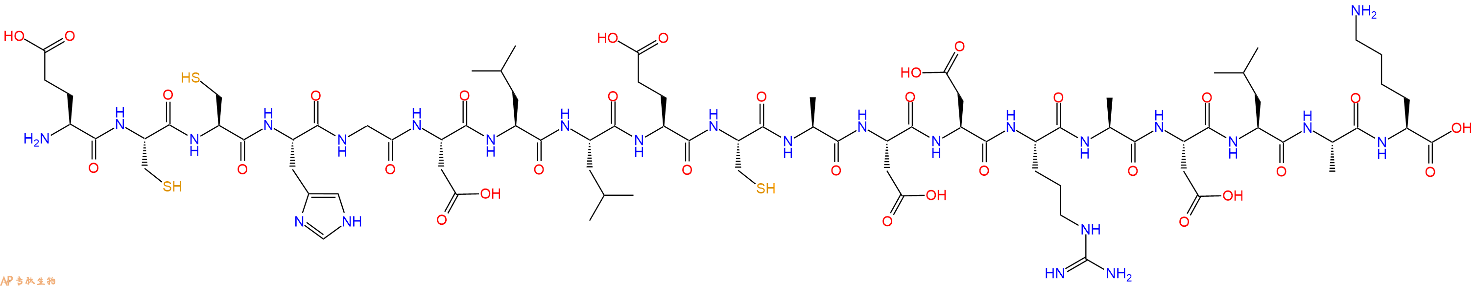 专肽生物产品H2N-Glu-Cys-Cys-His-Gly-Asp-Leu-Leu-Glu-Cys-Ala-Asp-Asp-Arg-Ala-Asp-Leu-Ala-Lys-COOH