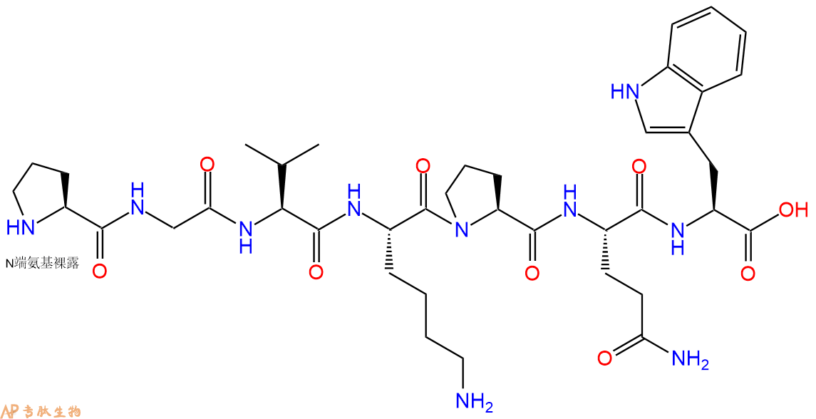 专肽生物产品H2N-Pro-Gly-Val-Lys-Pro-Gln-Trp-COOH