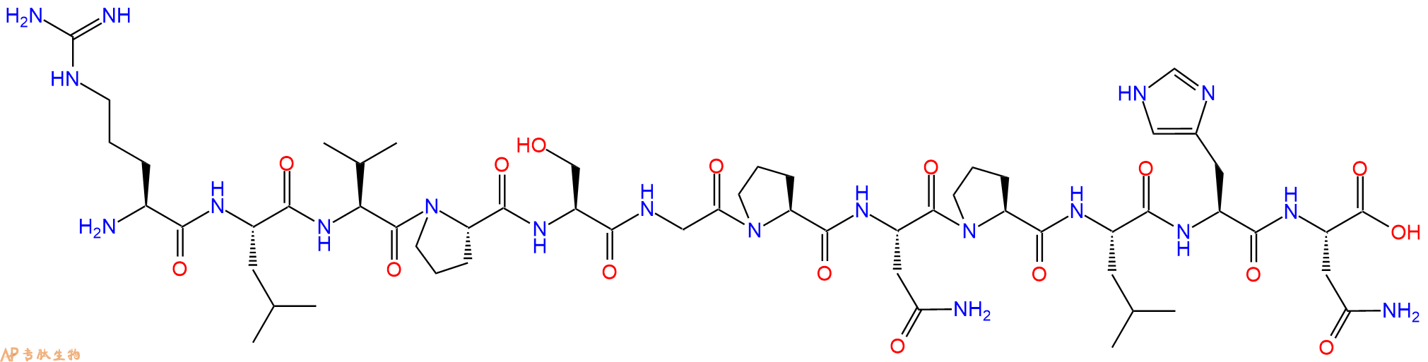 专肽生物产品H2N-Arg-Leu-Val-Pro-Ser-Gly-Pro-Asn-Pro-Leu-His-Asn-COOH