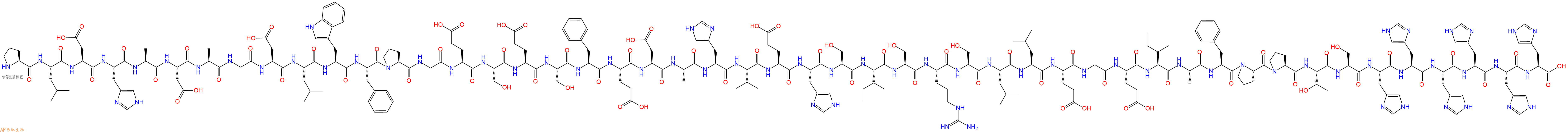 专肽生物产品H2N-Pro-Leu-Asp-His-Ala-Asp-Ala-Gly-Asp-Leu-Trp-Phe-Pro-Gly-Glu-Ser-Glu-Ser-Phe-Glu-Asp-Ala-His-Val-Glu-His-Ser-Ile-Ser-Arg-Ser-Leu-Leu-Glu-Gly-Glu-Ile-Ala-Phe-Pro-Pro-Thr-Ser-His-His-His-His-His-His-COOH