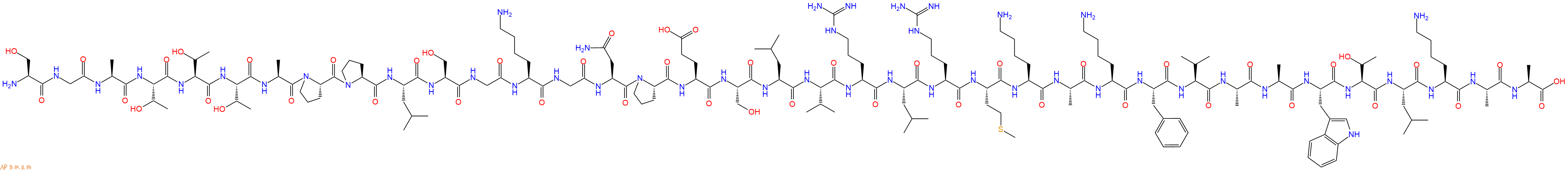 专肽生物产品H2N-Ser-Gly-Ala-Thr-Thr-Thr-Ala-Pro-Pro-Leu-Ser-Gly-Lys-Gly-Asn-Pro-Glu-Ser-Leu-Val-Arg-Leu-Arg-Met-Lys-Ala-Lys-Phe-Val-Ala-Ala-Trp-Thr-Leu-Lys-Ala-Ala-COOH