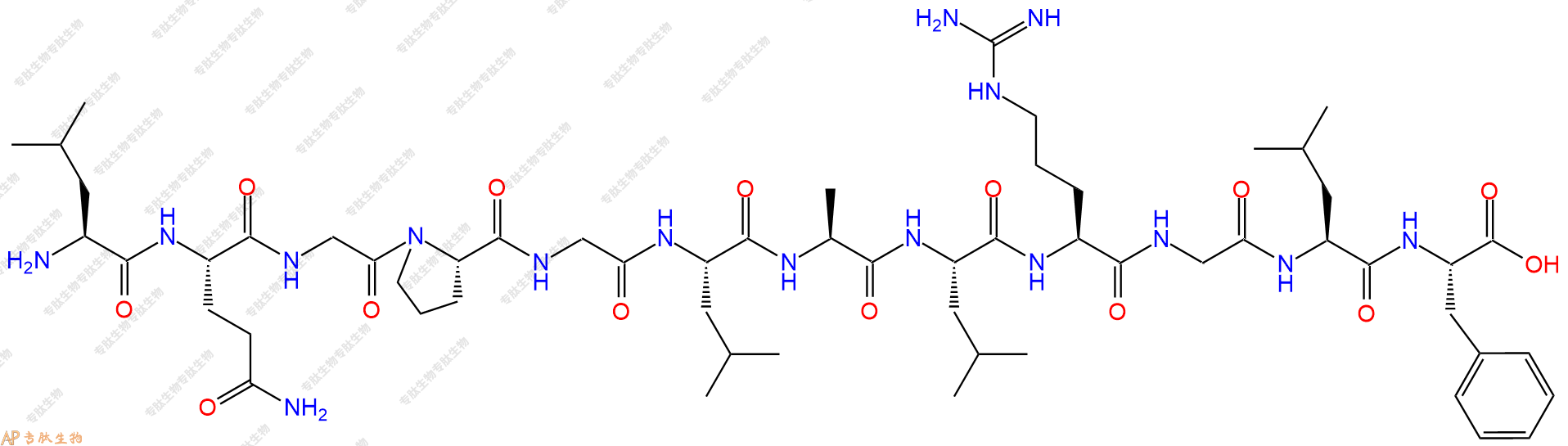 专肽生物产品H2N-Leu-Gln-Gly-Pro-Gly-Leu-Ala-Leu-Arg-Gly-Leu-Phe-COOH