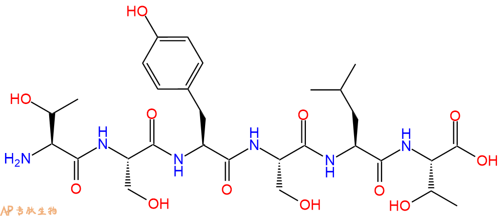 专肽生物产品H2N-Thr-Ser-Tyr-Ser-Leu-Thr-COOH
