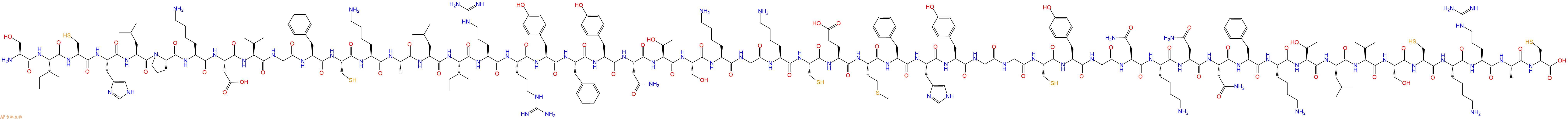 专肽生物产品H2N-Ser-Ile-Cys-His-Leu-Pro-Lys-Asp-Val-Gly-Phe-Cys-Lys-Ala-Leu-Ile-Arg-Arg-Tyr-Phe-Tyr-Asn-Thr-Ser-Lys-Gly-Lys-Cys-Glu-Met-Phe-His-Tyr-Gly-Gly-Cys-Tyr-Gly-Asn-Lys-Asn-Asn-Phe-Lys-Thr-Leu-Val-Ser-Cys-Lys-Arg-Ala-Cys-COOH