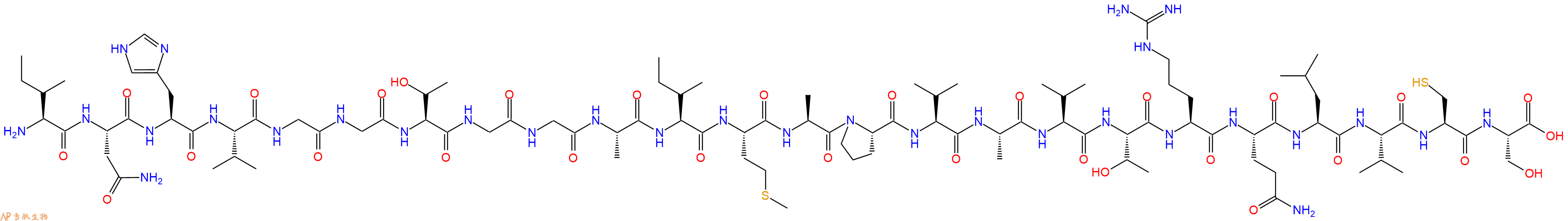 专肽生物产品H2N-Ile-Asn-His-Val-Gly-Gly-Thr-Gly-Gly-Ala-Ile-Met-Ala-Pro-Val-Ala-Val-Thr-Arg-Gln-Leu-Val-Cys-Ser-COOH