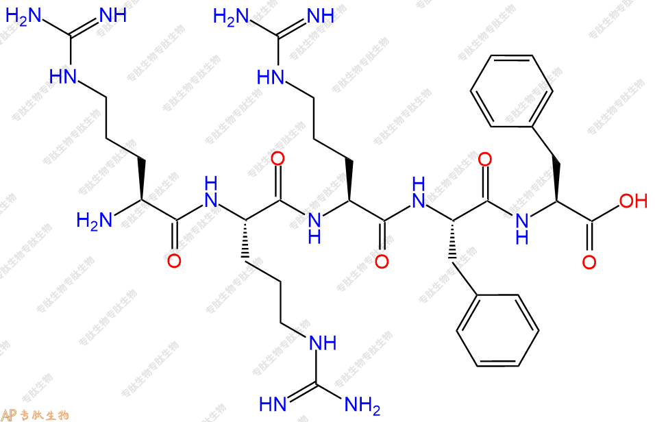 专肽生物产品H2N-Arg-Arg-Arg-Phe-Phe-COOH