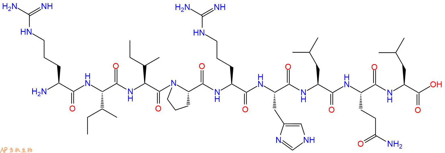 专肽生物产品H2N-Arg-Ile-Ile-Pro-Arg-His-Leu-Gln-Leu-COOH