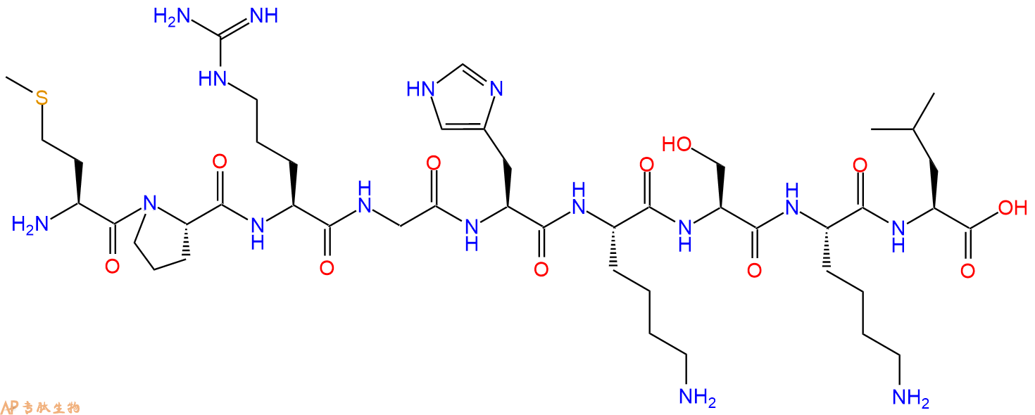 专肽生物产品H2N-Met-Pro-Arg-Gly-His-Lys-Ser-Lys-Leu-COOH