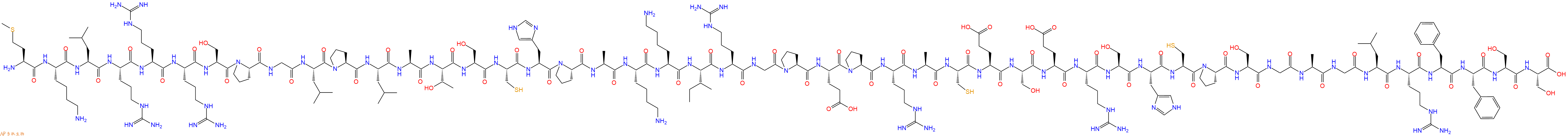 专肽生物产品H2N-Met-Lys-Leu-Arg-Arg-Arg-Ser-Pro-Gly-Leu-Pro-Leu-Ala-Thr-Ser-Cys-His-Pro-Ala-Lys-Lys-Ile-Arg-Gly-Pro-Glu-Pro-Arg-Ala-Cys-Glu-Ser-Glu-Arg-Ser-His-Cys-Pro-Ser-Gly-Ala-Gly-Leu-Arg-Phe-Phe-Ser-Ser-COOH