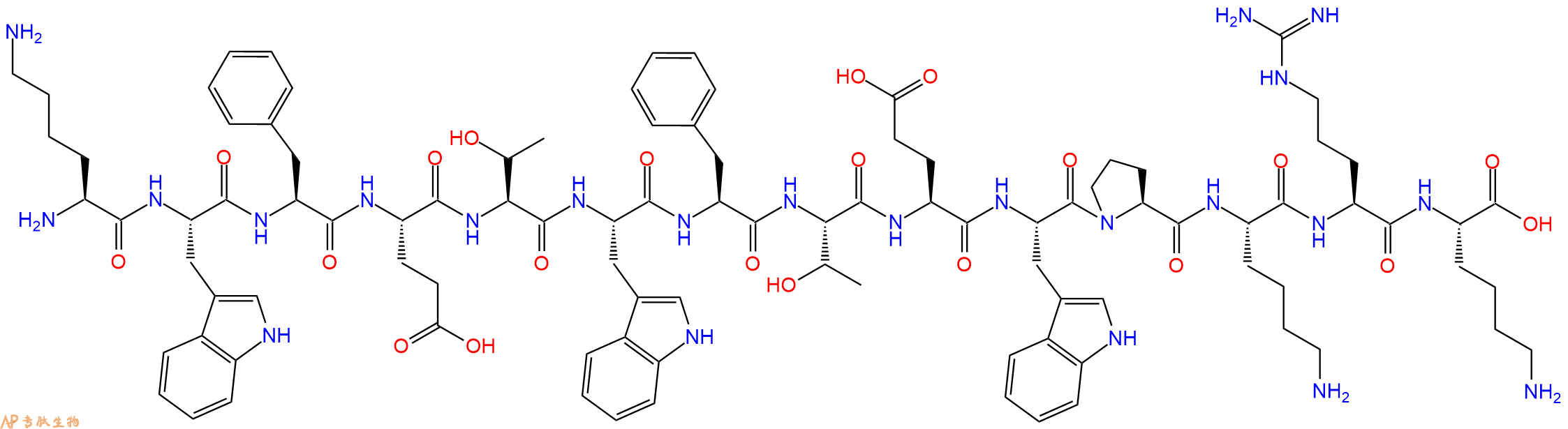 专肽生物产品H2N-Lys-Trp-Phe-Glu-Thr-Trp-Phe-Thr-Glu-Trp-Pro-Lys-Arg-Lys-COOH
