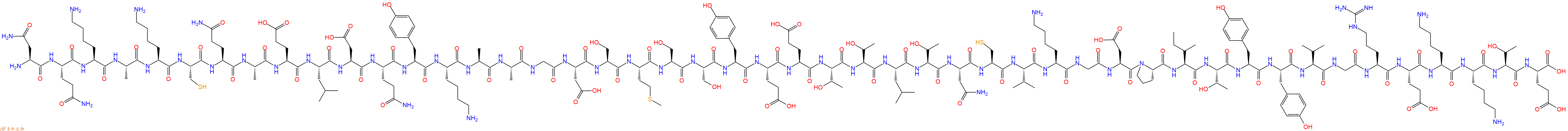 专肽生物产品H2N-Asn-Gln-Lys-Ala-Lys-Cys-Gln-Ala-Glu-Leu-Asp-Gln-Tyr-Lys-Ala-Ala-Gly-Asp-Ser-Met-Ser-Ser-Tyr-Glu-Glu-Thr-Thr-Leu-Thr-Asn-Cys-Val-Lys-Gly-Asp-Pro-Ile-Thr-Tyr-Tyr-Val-Gly-Arg-Glu-Lys-Lys-Thr-Glu-COOH