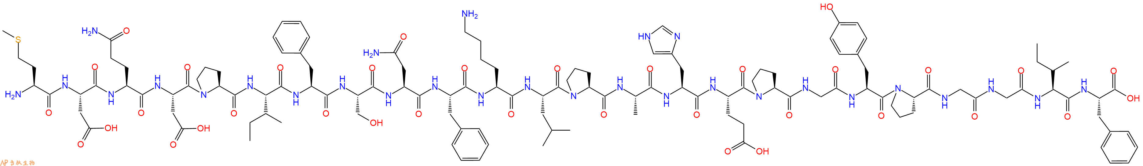 专肽生物产品H2N-Met-Asp-Gln-Asp-Pro-Ile-Phe-Ser-Asn-Phe-Lys-Leu-Pro-Ala-His-Glu-Pro-Gly-Tyr-Pro-Gly-Gly-Ile-Phe-COOH