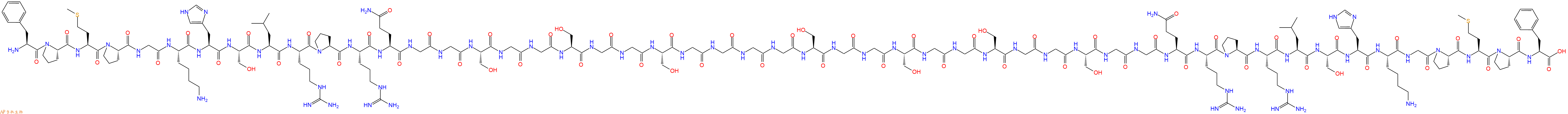 专肽生物产品H2N-Phe-Pro-Met-Pro-Gly-Lys-His-Ser-Leu-Arg-Pro-Arg-Gln-Gly-Gly-Ser-Gly-Gly-Ser-Gly-Gly-Ser-Gly-Gly-Gly-Gly-Ser-Gly-Gly-Ser-Gly-Gly-Ser-Gly-Gly-Ser-Gly-Gly-Gln-Arg-Pro-Arg-Leu-Ser-His-Lys-Gly-Pro-Met-Pro-Phe-COOH