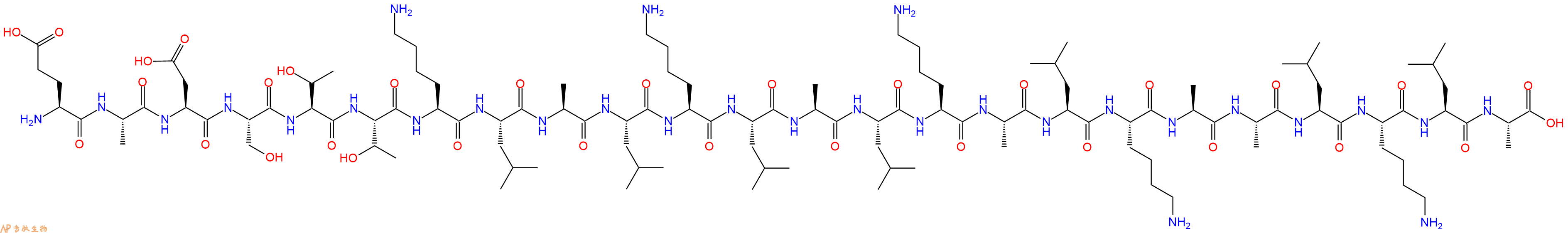 专肽生物产品H2N-Glu-Ala-Asp-Ser-Thr-Thr-Lys-Leu-Ala-Leu-Lys-Leu-Ala-Leu-Lys-Ala-Leu-Lys-Ala-Ala-Leu-Lys-Leu-Ala-COOH