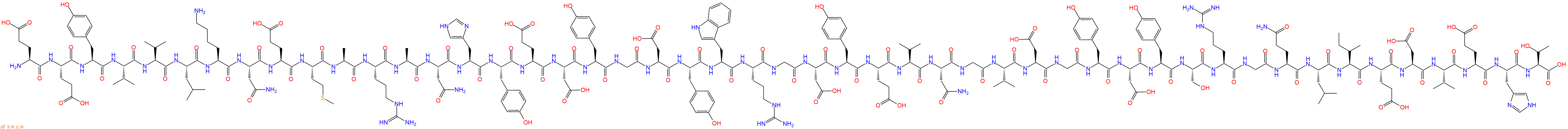 专肽生物产品H2N-Glu-Glu-Tyr-Val-Val-Leu-Lys-Asn-Glu-Met-Ala-Arg-Ala-Asn-His-Tyr-Glu-Asp-Tyr-Gly-Asp-Tyr-Trp-Arg-Gly-Asp-Tyr-Glu-Val-Asn-Gly-Val-Asp-Gly-Tyr-Asp-Tyr-Ser-Arg-Gly-Gln-Leu-Ile-Glu-Asp-Val-Glu-His-Thr-COOH
