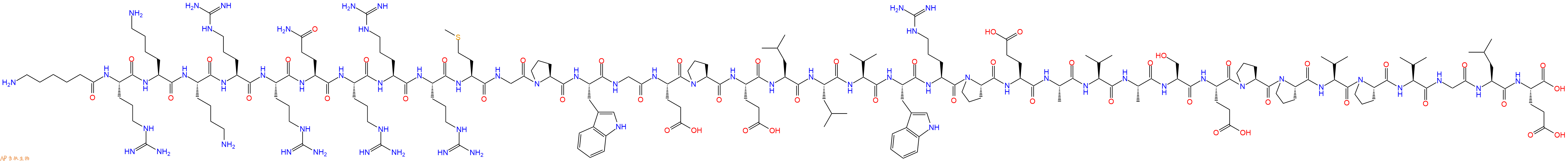 专肽生物产品H2N-Ahx-Arg-Lys-Lys-Arg-Arg-Gln-Arg-Arg-Arg-Met-Gly-Pro-Trp-Gly-Glu-Pro-Glu-Leu-Leu-Val-Trp-Arg-Pro-Glu-Ala-Val-Ala-Ser-Glu-Pro-Pro-Val-Pro-Val-Gly-Leu-Glu-COOH