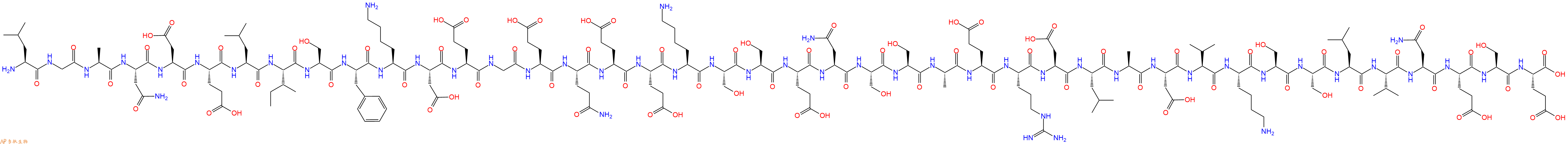 专肽生物产品H2N-Leu-Gly-Ala-Asn-Asp-Glu-Leu-Ile-Ser-Phe-Lys-Asp-Glu-Gly-Glu-Gln-Glu-Glu-Lys-Ser-Ser-Glu-Asn-Ser-Ser-Ala-Glu-Arg-Asp-Leu-Ala-Asp-Val-Lys-Ser-Ser-Leu-Val-Asn-Glu-Ser-Glu-COOH