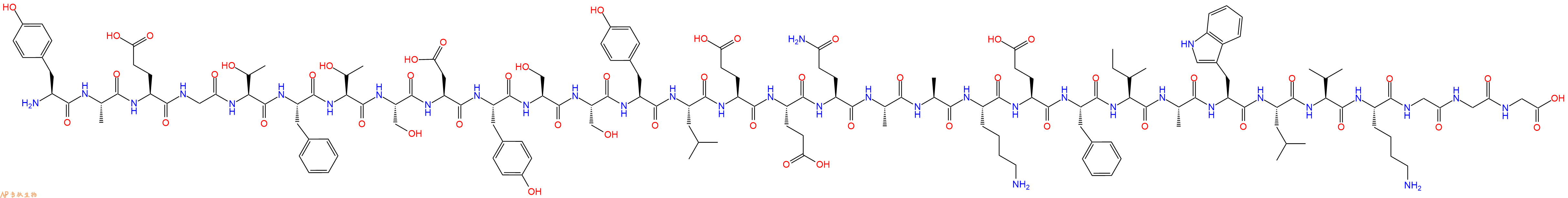 专肽生物产品H2N-Tyr-Ala-Glu-Gly-Thr-Phe-Thr-Ser-Asp-Tyr-Ser-Ser-Tyr-Leu-Glu-Glu-Gln-Ala-Ala-Lys-Glu-Phe-Ile-Ala-Trp-Leu-Val-Lys-Gly-Gly-Gly-COOH
