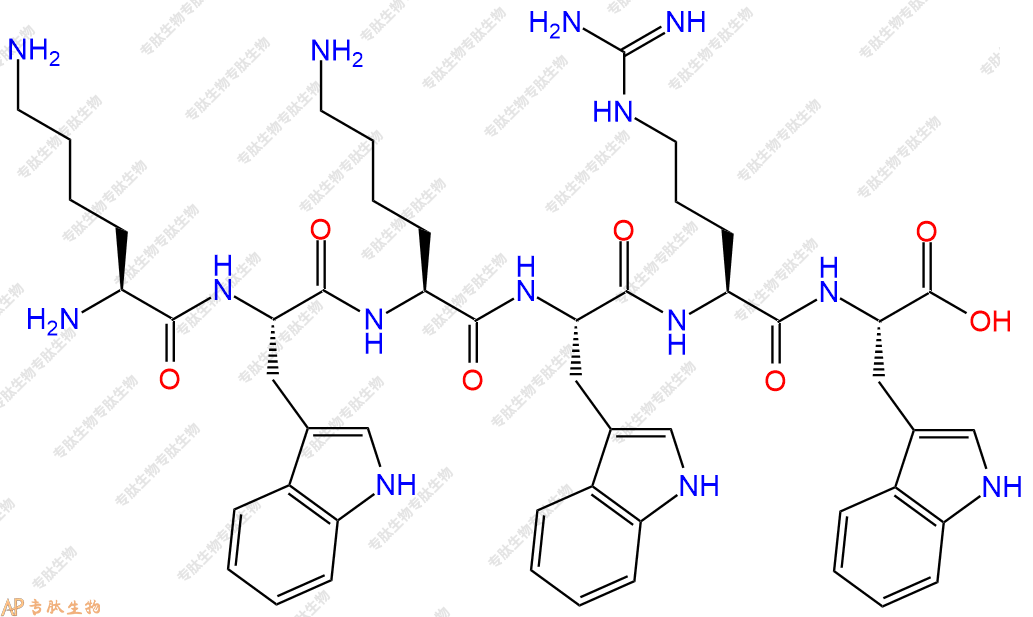 专肽生物产品H2N-Lys-Trp-Lys-Trp-Arg-Trp-COOH