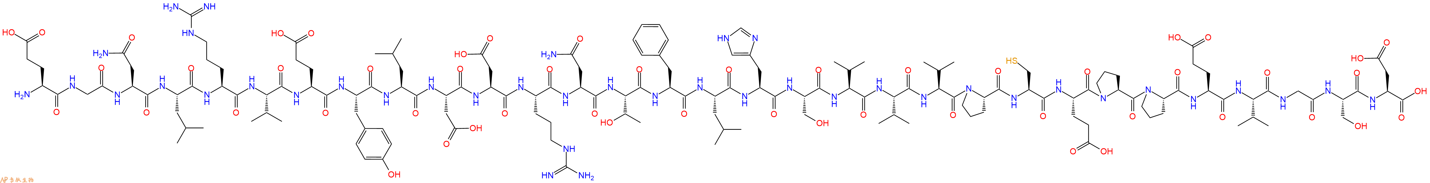 专肽生物产品H2N-Glu-Gly-Asn-Leu-Arg-Val-Glu-Tyr-Leu-Asp-Asp-Arg-Asn-Thr-Phe-Leu-His-Ser-Val-Val-Val-Pro-Cys-Glu-Pro-Pro-Glu-Val-Gly-Ser-Asp-COOH