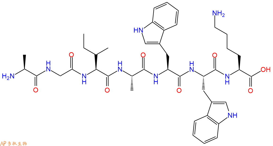 专肽生物产品H2N-Ala-Gly-Ile-Ala-Trp-Trp-Lys-COOH