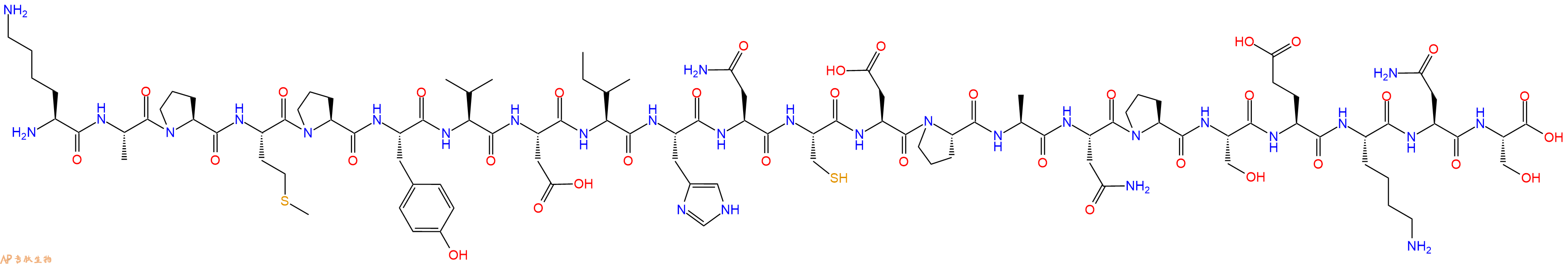 专肽生物产品H2N-Lys-Ala-Pro-Met-Pro-Tyr-Val-Asp-Ile-His-Asn-Cys-Asp-Pro-Ala-Asn-Pro-Ser-Glu-Lys-Asn-Ser-COOH