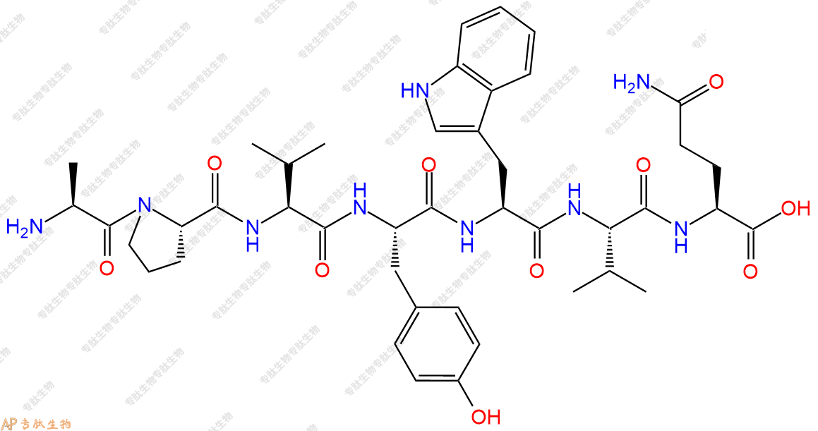 专肽生物产品H2N-Ala-Pro-Val-Tyr-Trp-Val-Gln-COOH