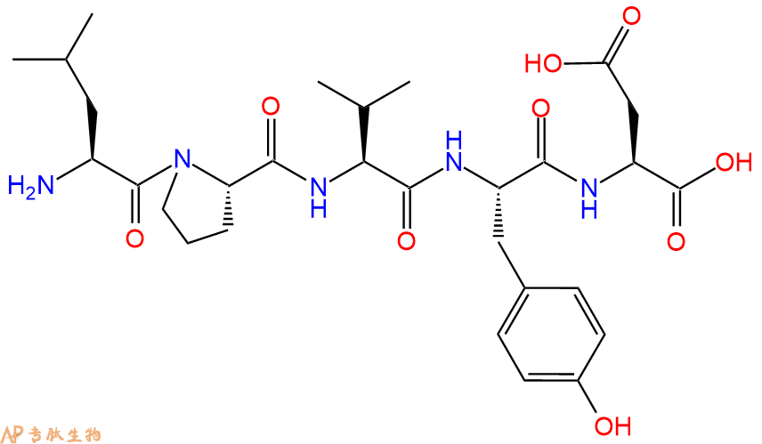 专肽生物产品H2N-Leu-Pro-Val-Tyr-Asp-COOH
