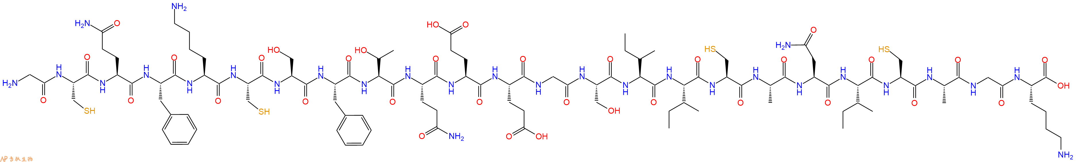 专肽生物产品H2N-Gly-Cys-Gln-Phe-Lys-Cys-Ser-Phe-Thr-Gln-Glu-Glu-Gly-Ser-Ile-Ile-Cys-Ala-Asn-Ile-Cys-Ala-Gly-Lys-COOH