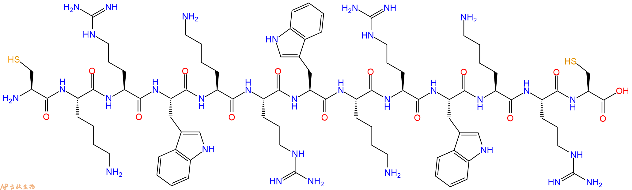 专肽生物产品H2N-Cys-Lys-Arg-Trp-Lys-Arg-Trp-Lys-Arg-Trp-Lys-Arg-Cys-COOH