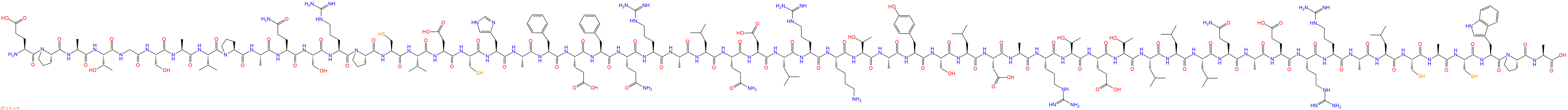 专肽生物产品H2N-Glu-Pro-Ala-Thr-Gly-Ser-Ala-Val-Pro-Ala-Gln-Ser-Arg-Pro-Cys-Val-Asp-Cys-His-Ala-Phe-Glu-Phe-Gln-Arg-Ala-Leu-Gln-Asp-Leu-Arg-Lys-Thr-Ala-Tyr-Ser-Leu-Asp-Ala-Arg-Thr-Glu-Thr-Leu-Leu-Leu-Gln-Ala-Glu-Arg-Arg-Ala-Leu-Cys-Ala-Cys-Trp-Pro-Ala-COOH