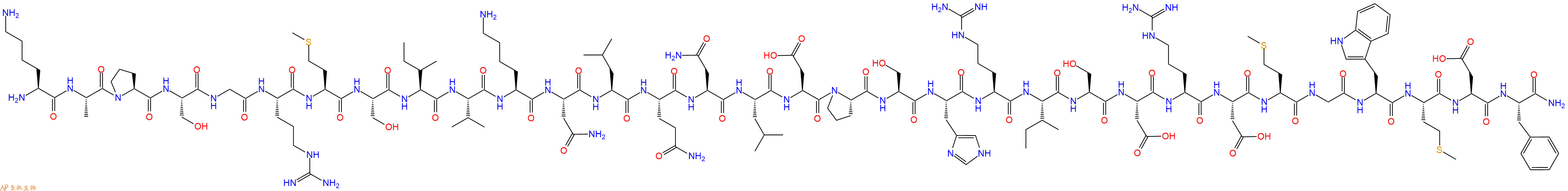专肽生物产品H2N-Lys-Ala-Pro-Ser-Gly-Arg-Met-Ser-Ile-Val-Lys-Asn-Leu-Gln-Asn-Leu-Asp-Pro-Ser-His-Arg-Ile-Ser-Asp-Arg-Asp-Met-Gly-Trp-Met-Asp-Phe-NH2